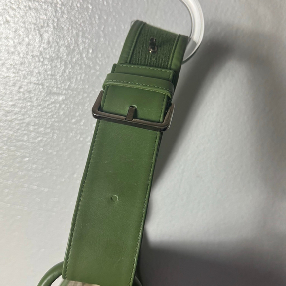 Bally Rare Canvas and Leather l Shoulder Bag Green and Beige with Logo print - Picture 7 of 12